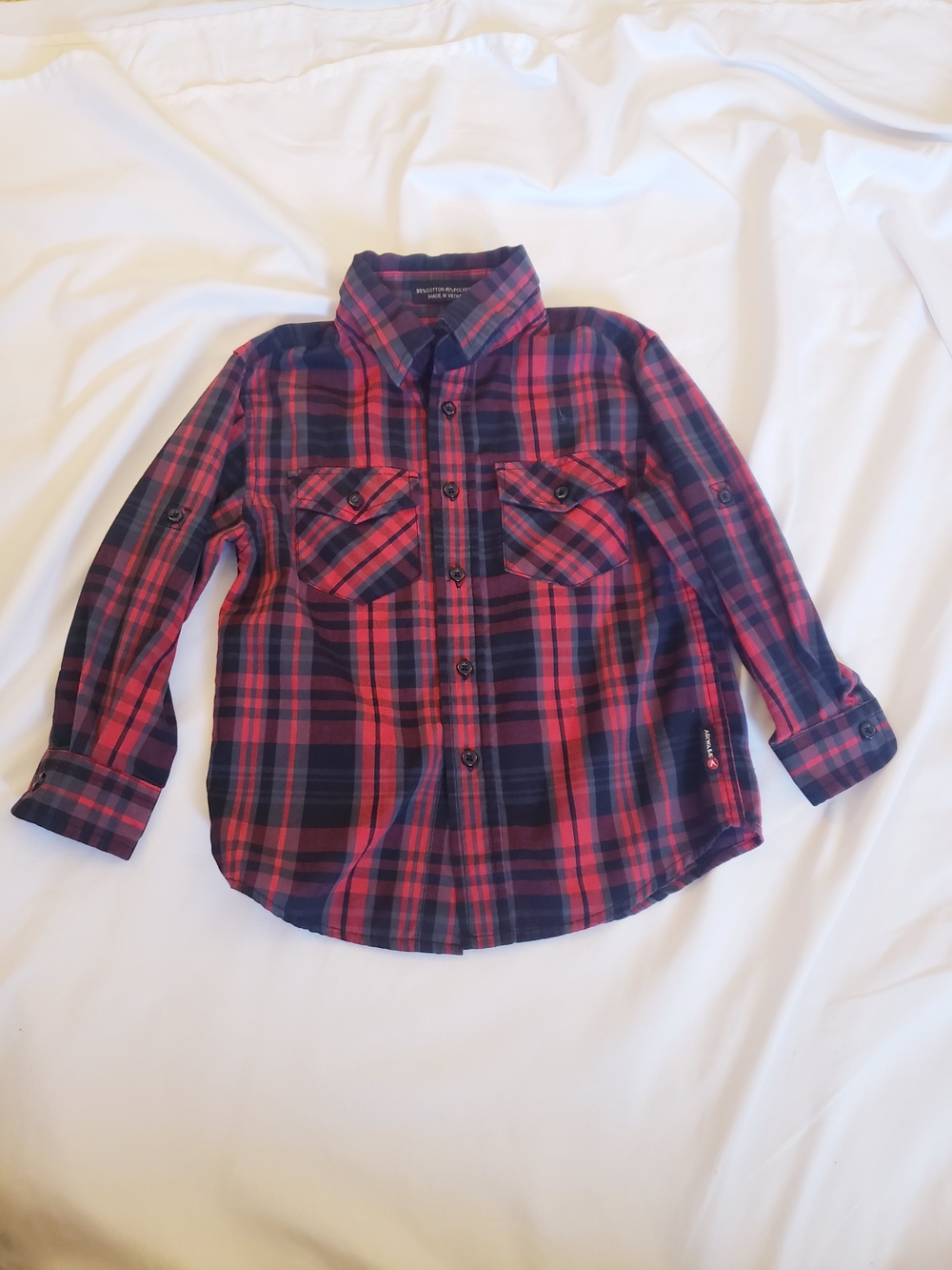 Boys Size 5 Plaid Button-Down Shirt